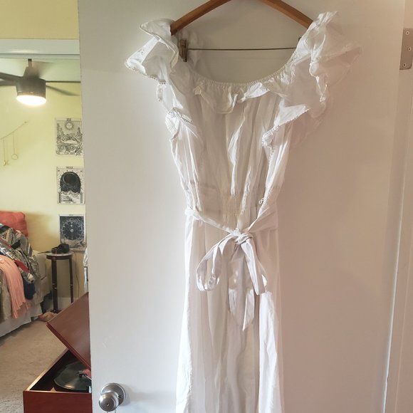 Wrap Tie Bardot Midi Dress (Who What Wear) - Worn once - Picture 4 of 4